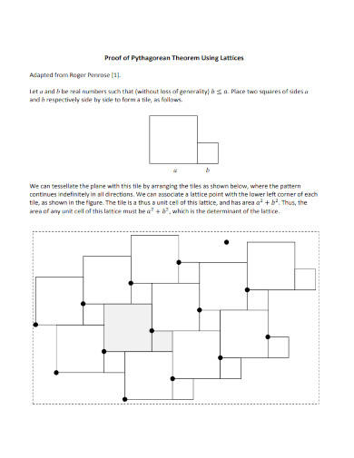 proof of pythagorean theorem using lattices