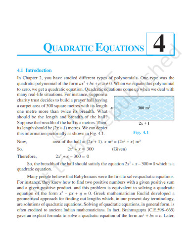 quadratic equation template 