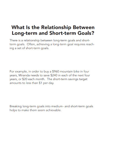 short term medium term and long term goals