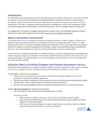 summative assessment video supplement