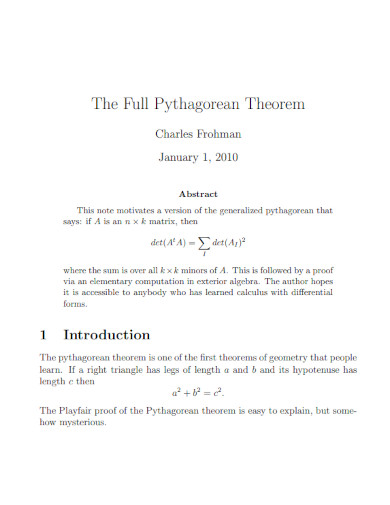 the full pythagorean theorem