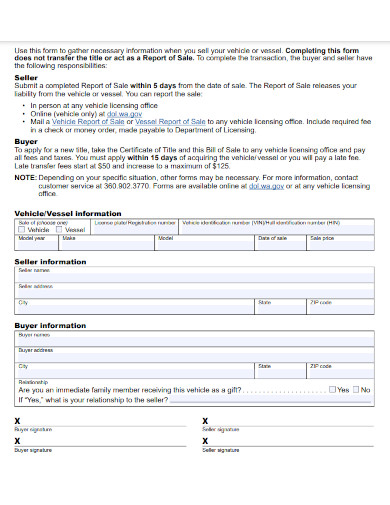 Bill of Sale - Examples, PDF | Examples