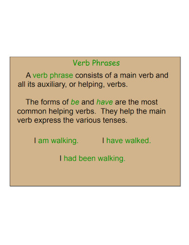 verb phrases notes example