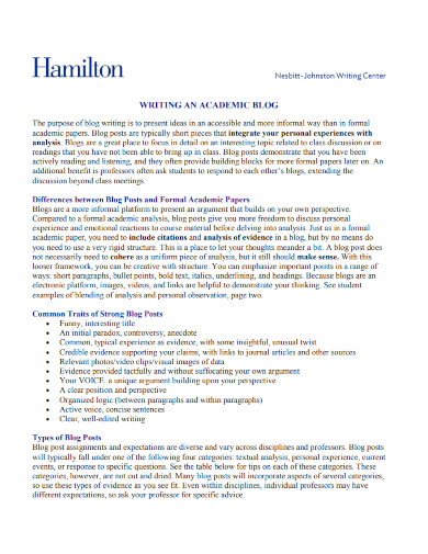 Blog - Examples, PDF | Examples