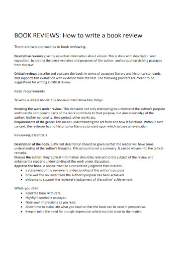 Writing a Book Review