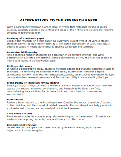 alternatives to the research paper