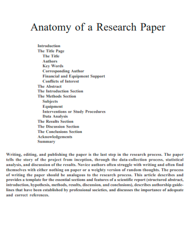 anatomy of a research paper