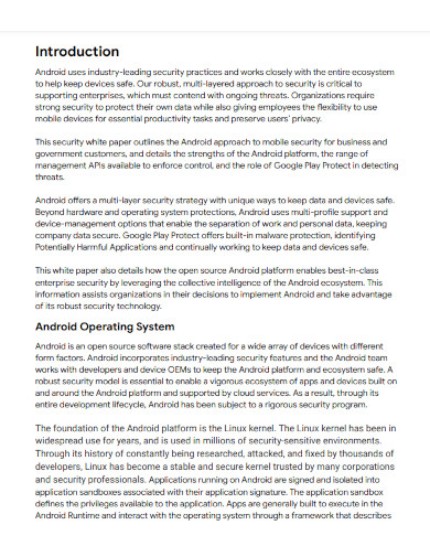 android enterprise security white paper