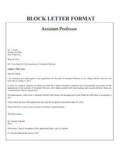 Block Letter Format Examples PDF Examples