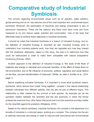 comparative study of industrial symbiosis