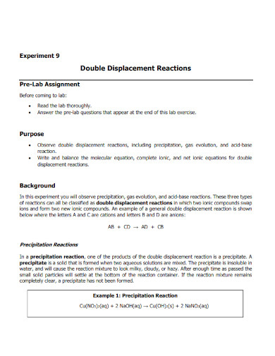 double displacement reactions template