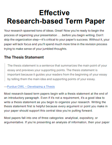 effective research based term paper