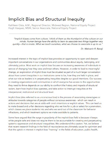 implicit bias and structural inequity