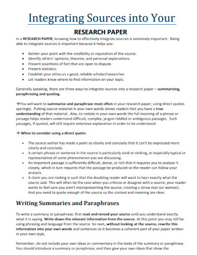 integrating sources into your research paper