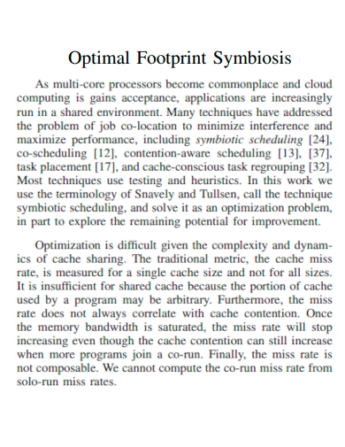 optimal footprint symbiosis