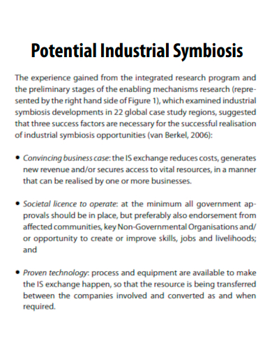 potential industrial symbiosis