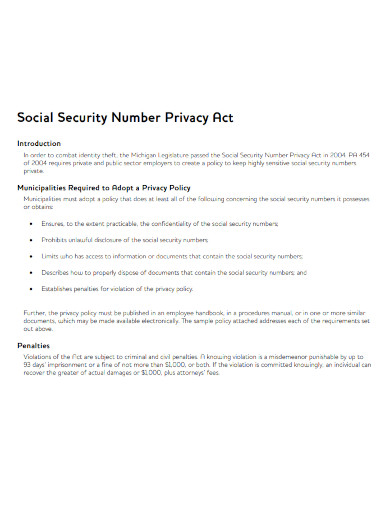 social security number privacy act