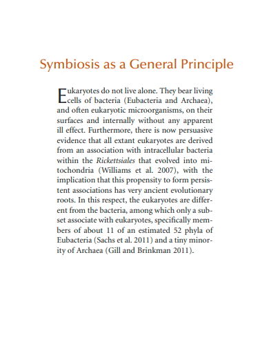 symbiosis as a general principle