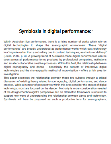 symbiosis in digital performance