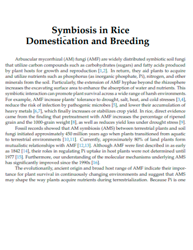 symbiosis in rice domestication and breeding