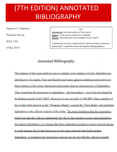 7th edition annotated bibliography