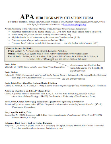 APA Bibliography - Examples, PDF | Examples