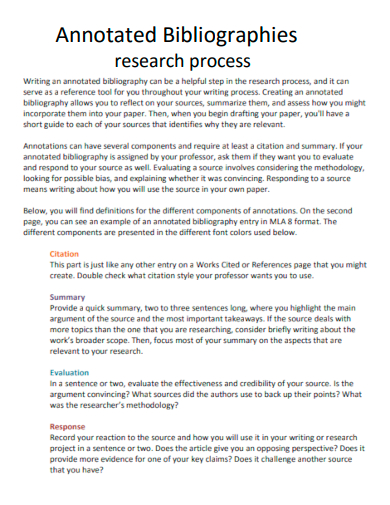 annotated bibliographies research process