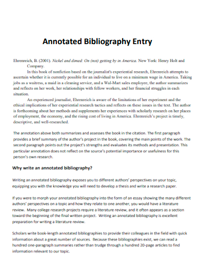 annotated bibliography entry