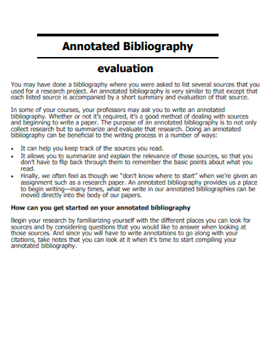 Annotated Bibliography Format - Example, PDF | Examples