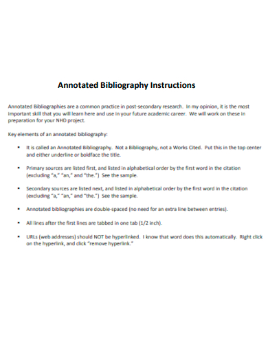 annotated bibliography instructions