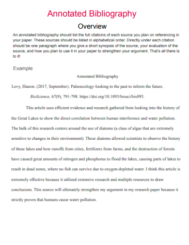 annotated bibliography overview