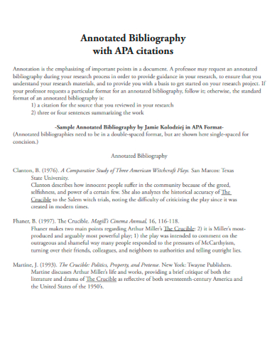 annotated bibliography with apa citations