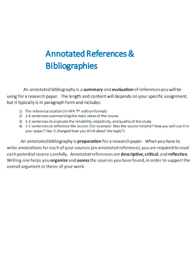 annotated references bibliographies