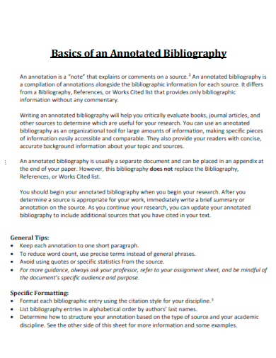 basics of an annotated bibliography