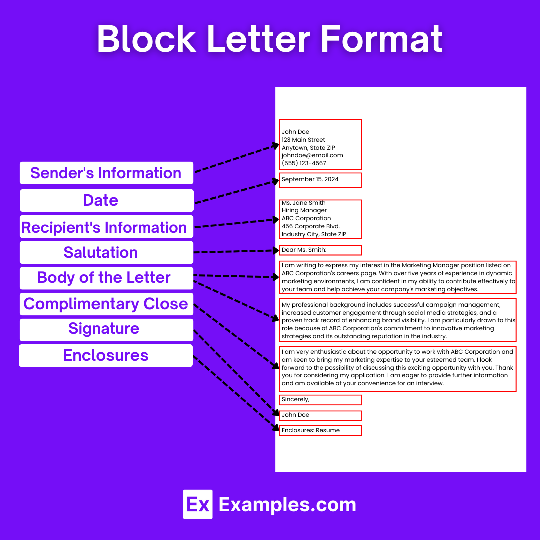Block Letter Format