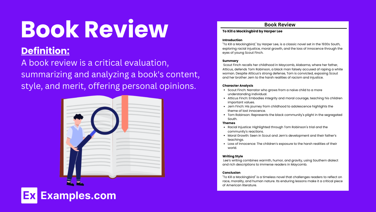 how to write book review for class 6