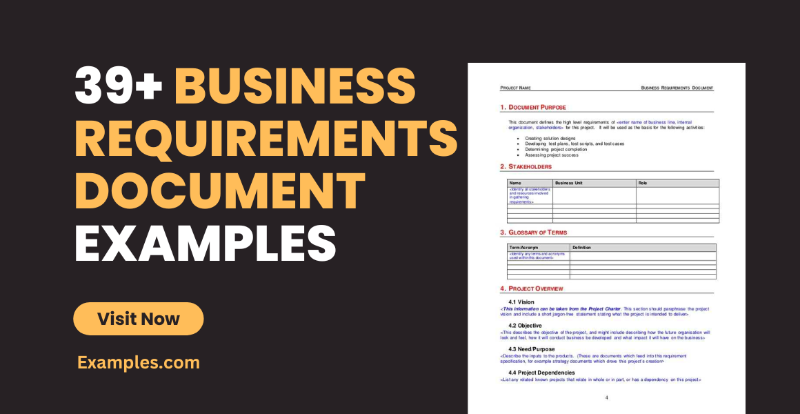 business requirements document examples