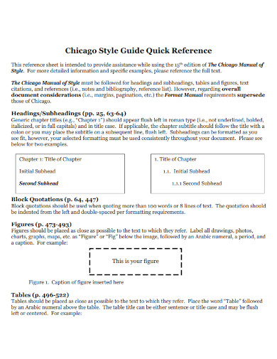 chicago style guide quick reference