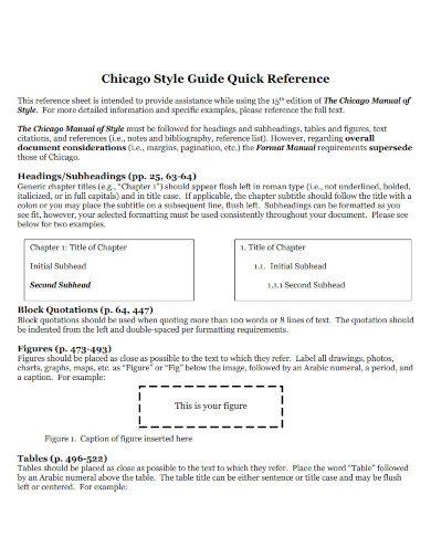 Chicago Style Guide Quick Reference