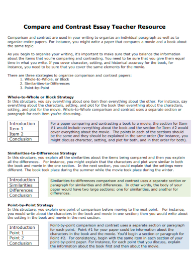 compare and contrast essay assignment