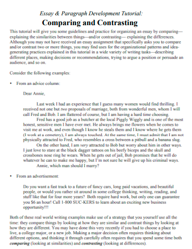 Compare And Contrast Essay Example Pdf Examples 0075