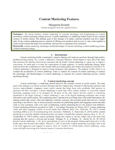 content marketing features