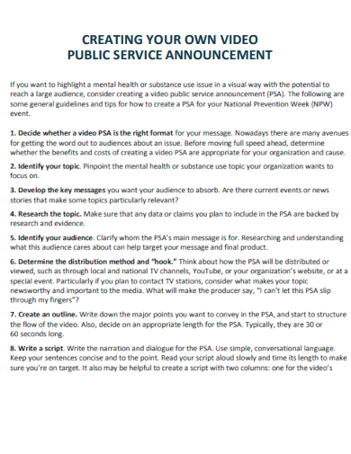 Public Service Announcement - Examples, PDF | Examples