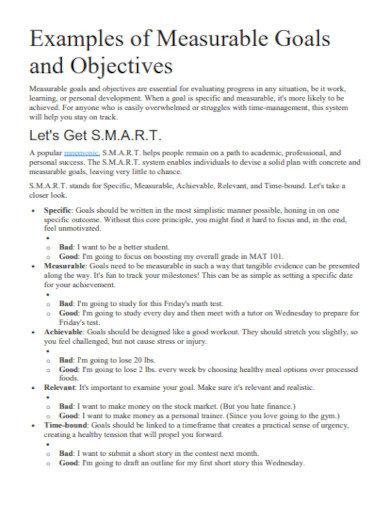 30+ Smart Objectives Examples [ Company, University, Employee ] | Examples