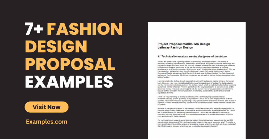 Fashion Design Proposal Examples