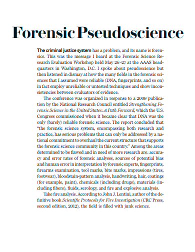 Forensic Pseudoscience