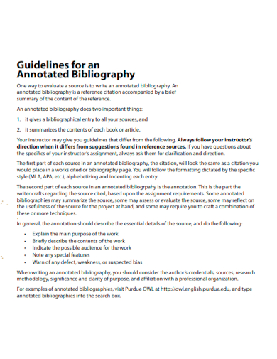 guidelines for an annotated bibliography