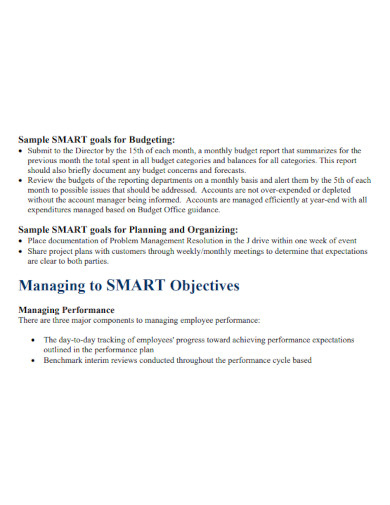managing to smart objectives 