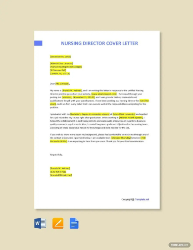 nursing director cover letter