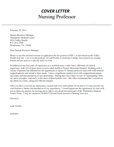 Nursing Cover Letter - Examples, Google Docs, MS Word, Apple Pages, PDF ...